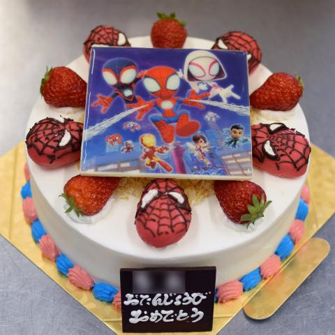 スパイダーマンのプリントケーキ