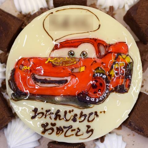 ライトニング・マックィーンのイラストケーキ